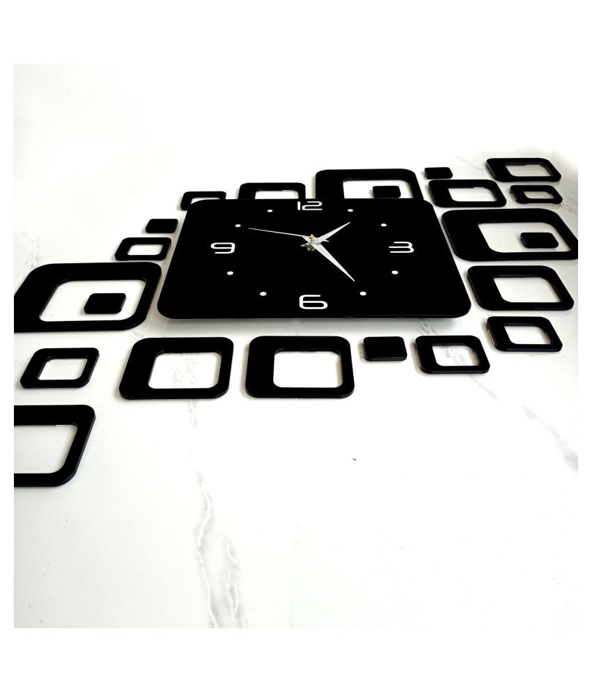 Buy eINDIA Square Analog Wall Clock clock square black ( 36 x 30 cm