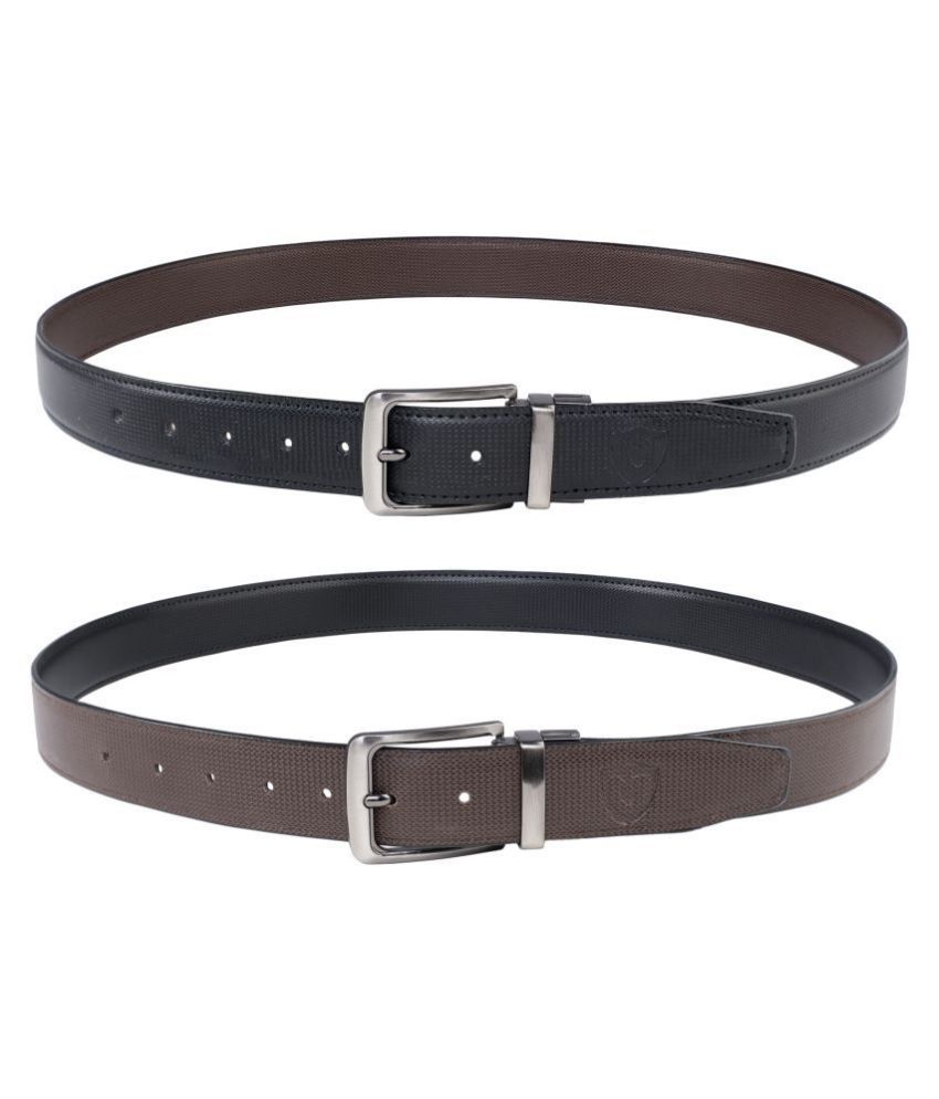     			Keviv Black Leather Formal Belt