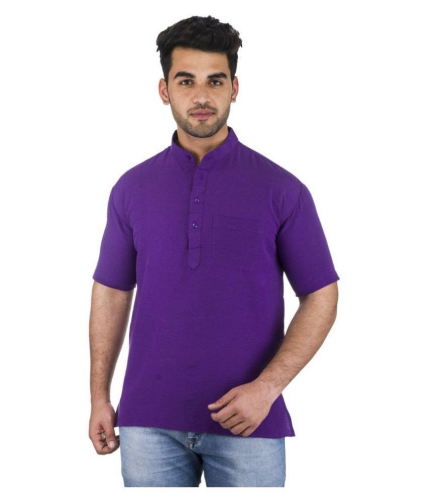     			DESHBANDHU DBK Purple 100 Percent Cotton Kurta Single