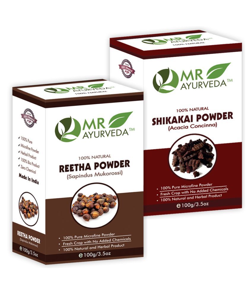     			MR Ayurveda 100% Organic Reetha Powder and Shikakai Powder Hair Scalp Treatment 200 g Pack of 2
