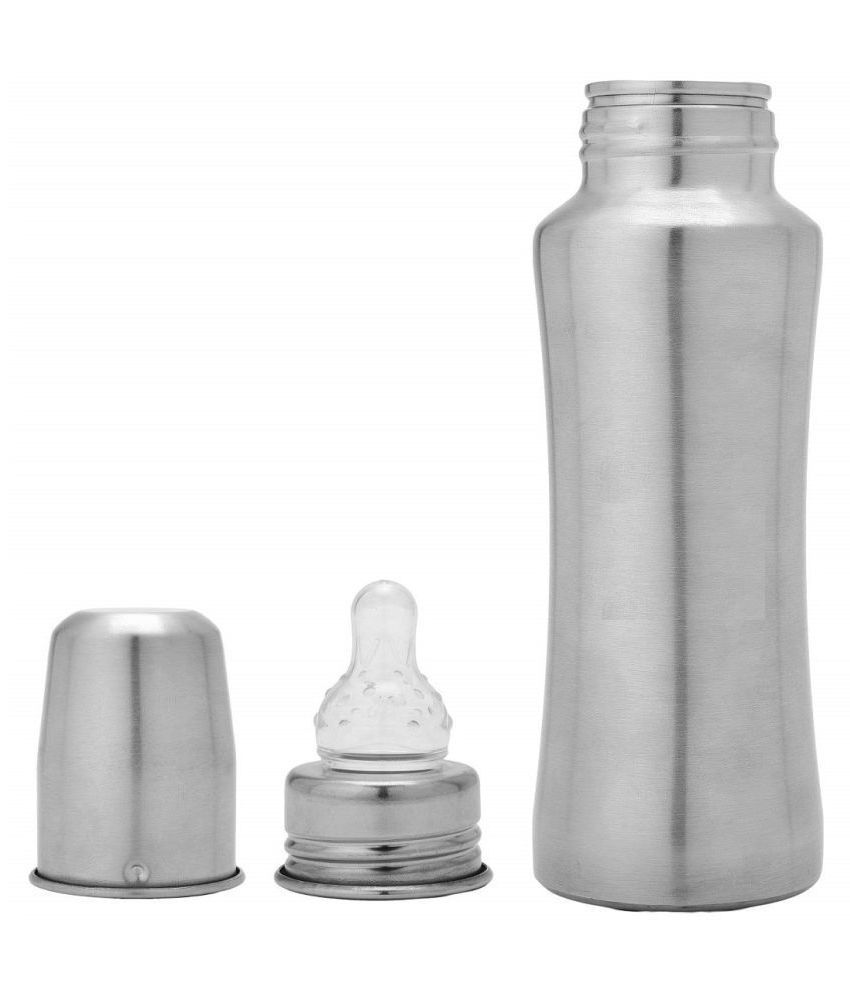 TRIKUTA Stainless Steel Baby Feeding Bottle -240 ml with Free Bottle Cover
