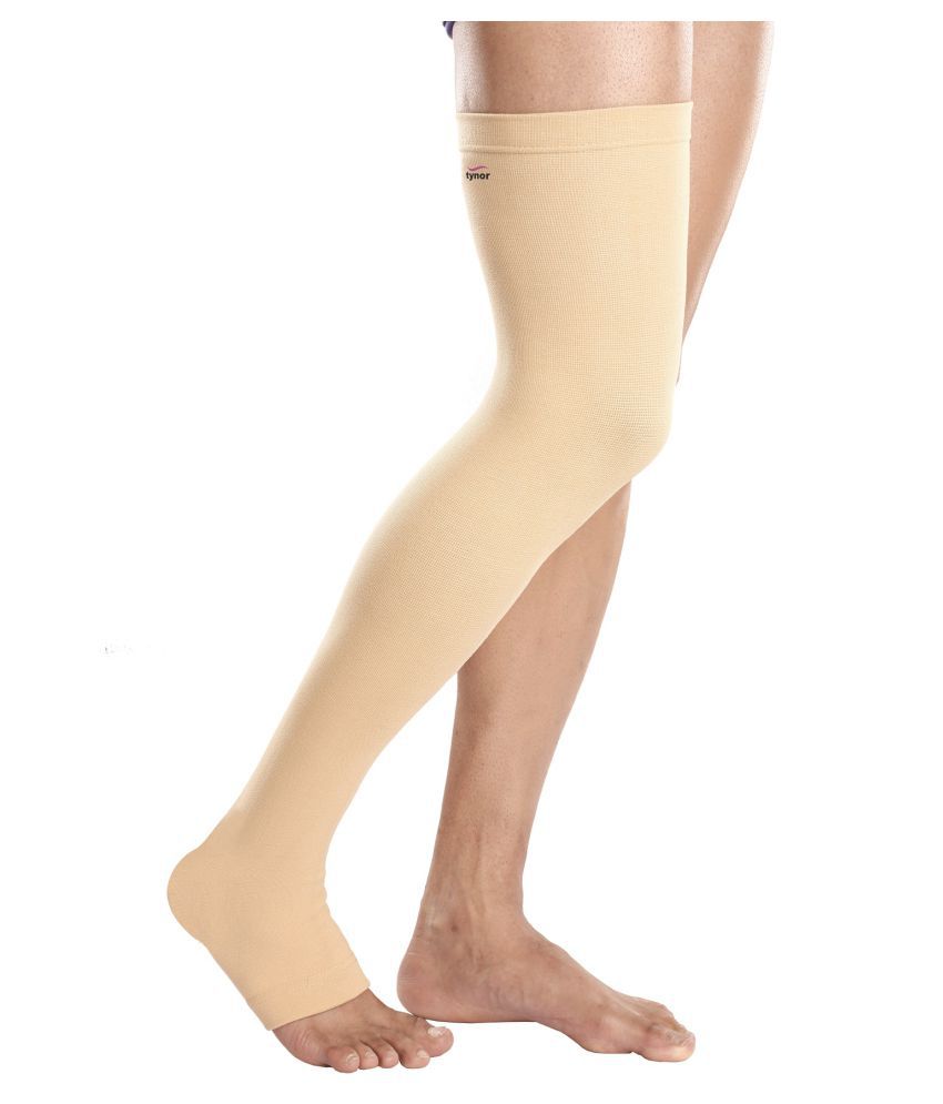 Tynor Compression Stocking Mid Thigh Classic, Beige, Small, 1 Pair