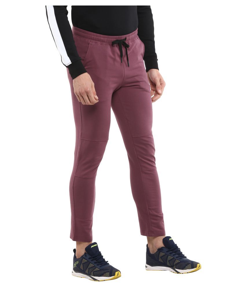 maroon track pants