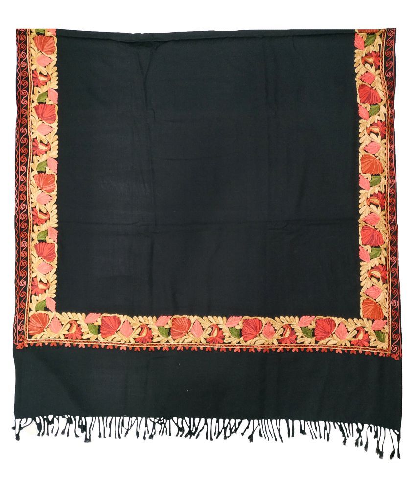     			Soul Essence Black Kashmiri Shawl - Single