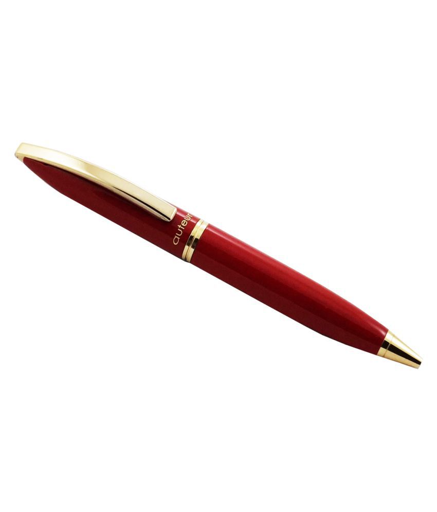     			auteur 156 Full Red Color Glossy Finish Stylish and Elegant Golden Clip Blue Ink Ball Pen