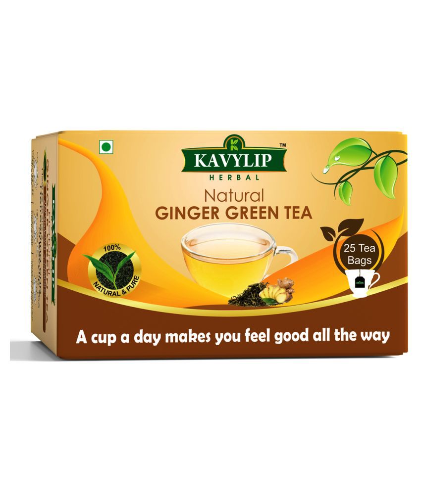     			KAVYLIP Ginger Green Tea to boost your health & immunity. Made by natural Ginger & Tea leaf, 25 Bags Incl.