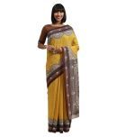 Shaily Retails Yellow Silk Blends Saree - Single