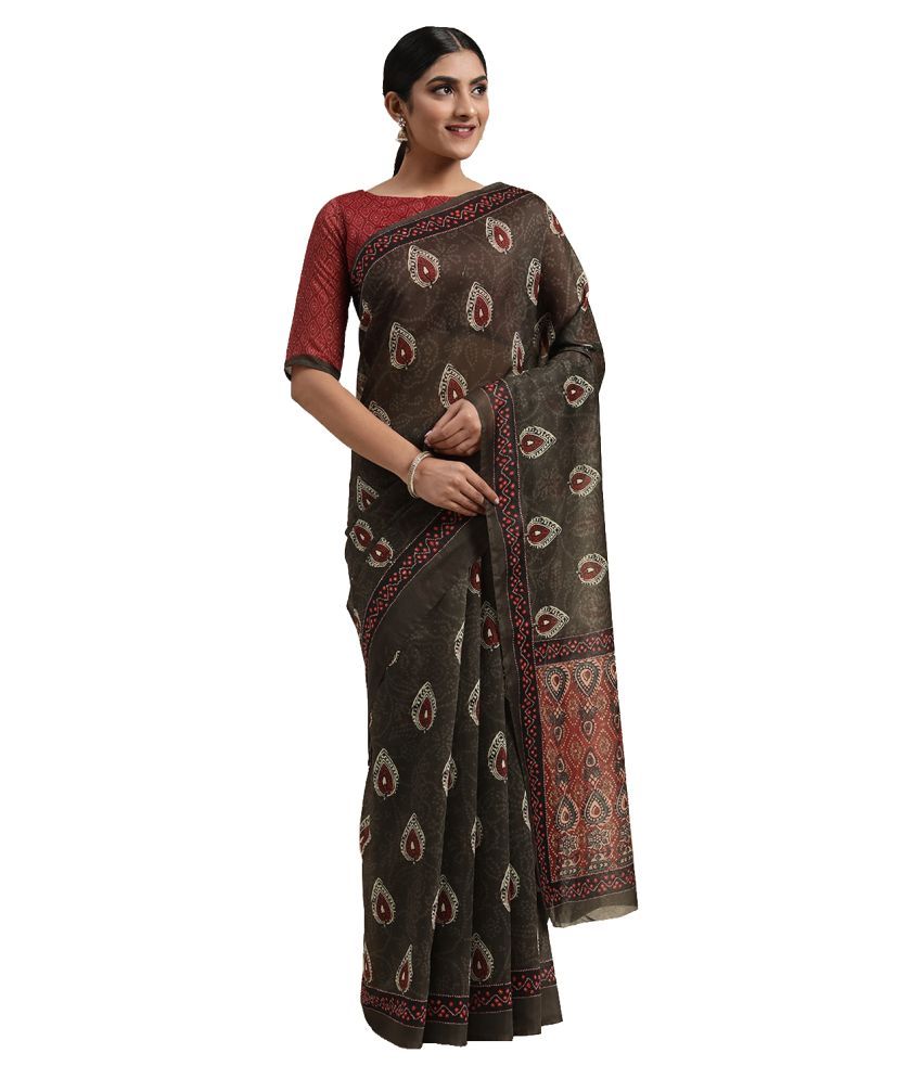     			Aarrah Green Silk Blends Saree - Single