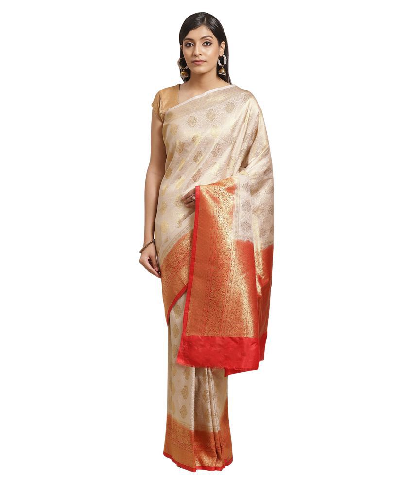     			Shaily Retails Red Silk Blends Saree - Single