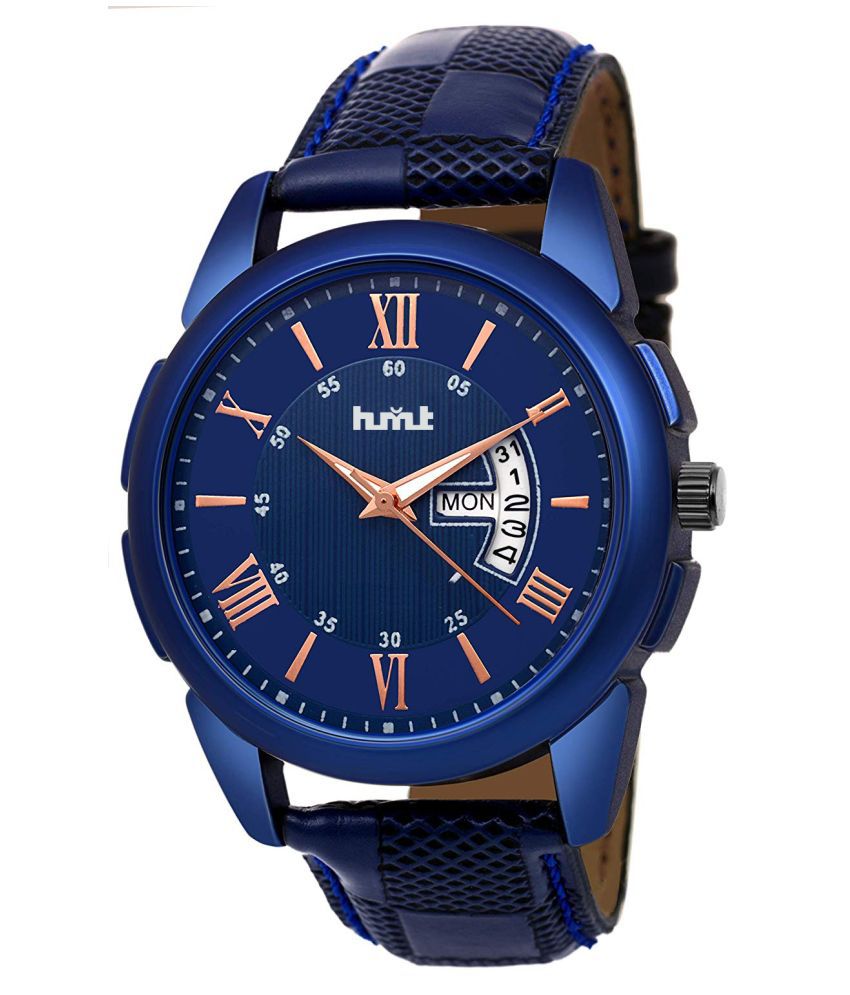     			HMCT - Blue Leather Analog Men's Watch