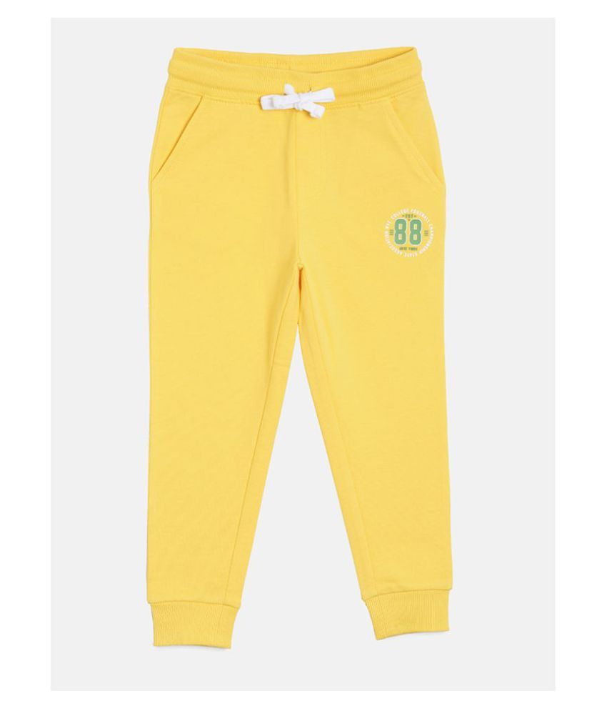     			3PIN Pack of 1 Boys 100% Cotton Trackpant ( Yellow )