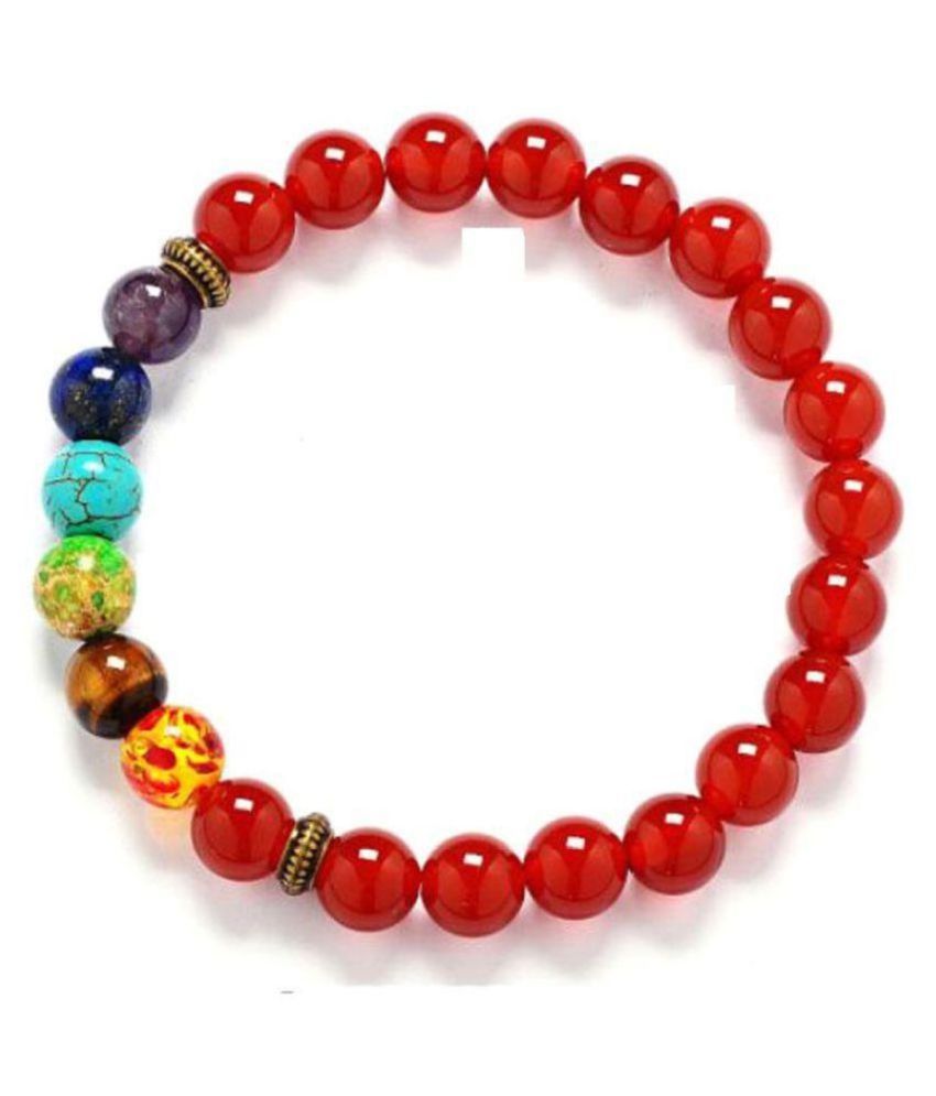     			8mm 7 Chakra Red Agate Natural Agate Stone Bracelet