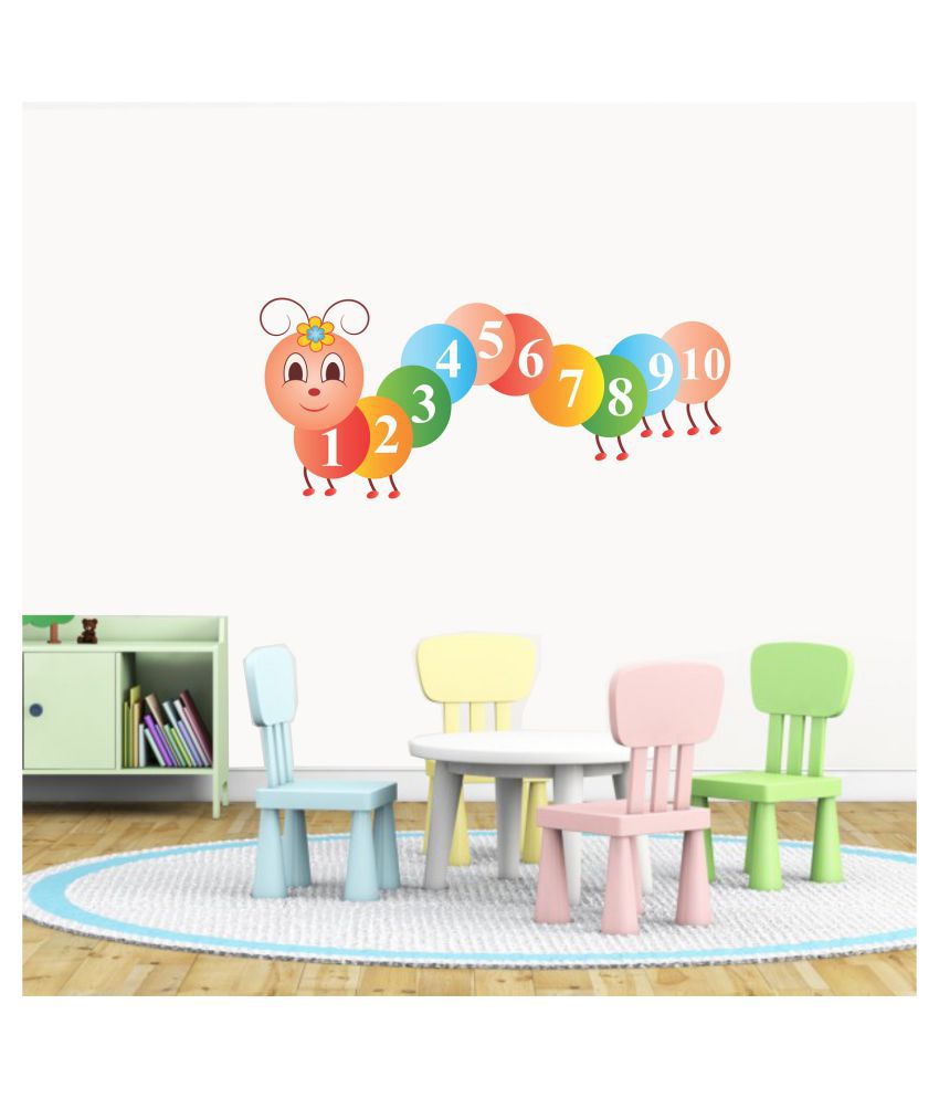     			Asmi Collection Cute Counting Caterpillar Number Wall Sticker ( 35 x 75 cms )