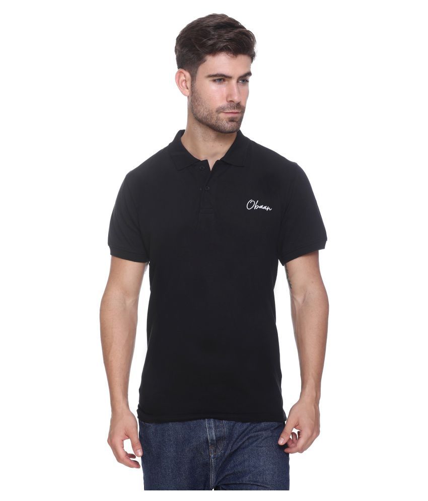     			OBAAN - Black Cotton Blend Regular Fit Men's Polo T Shirt ( Pack of 1 )