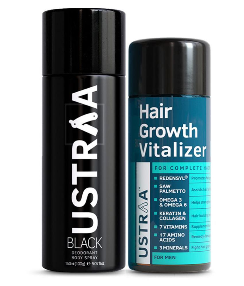     			Ustraa Black Deodorant - 150 ml & Hair Growth Vitalizer 100 ml