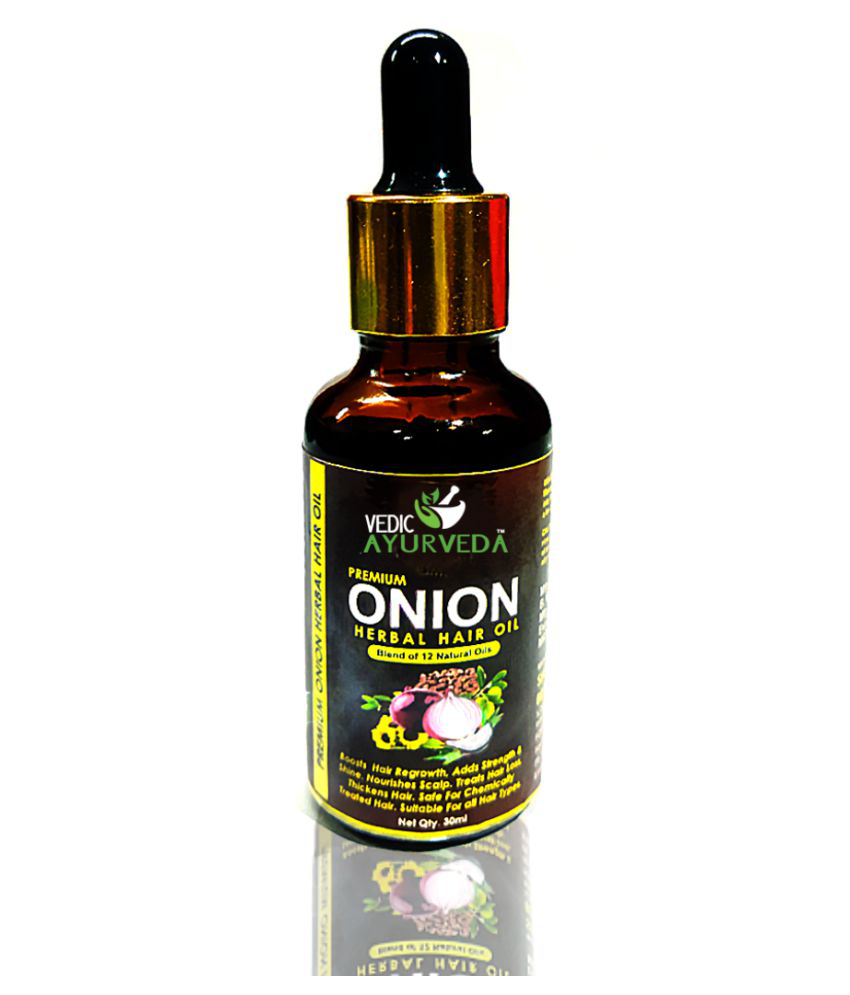 VEDICAYURVEDA Bio-Organic and Natural Hair Oil/ Controls Hair fall/ Onion Herbal Oil for Hair Regrowth/ Nourishes the scalp/ Adds strength & shine to hair Hair OilÂ Â (30 ml)