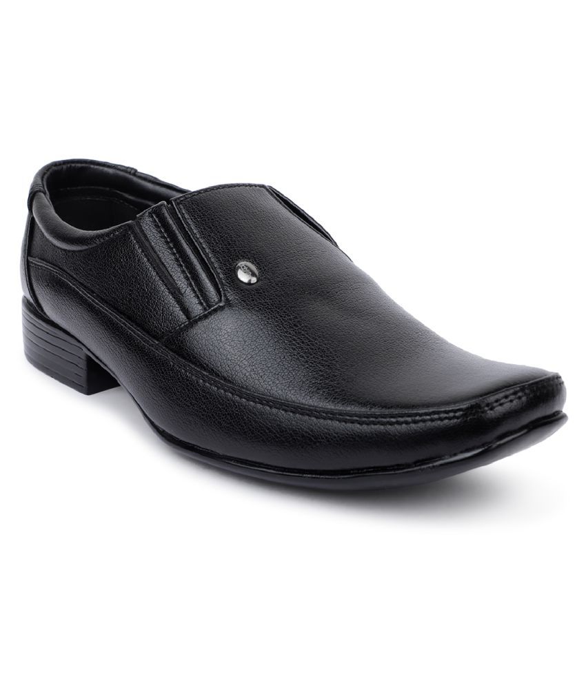 Action Slip On Artificial Leather Black Formal Shoes