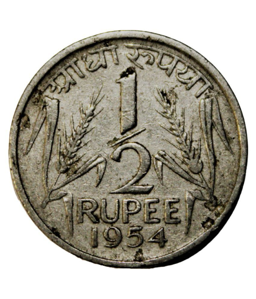     			1/2 Rupee 1954  - India Extremely Rare Coin