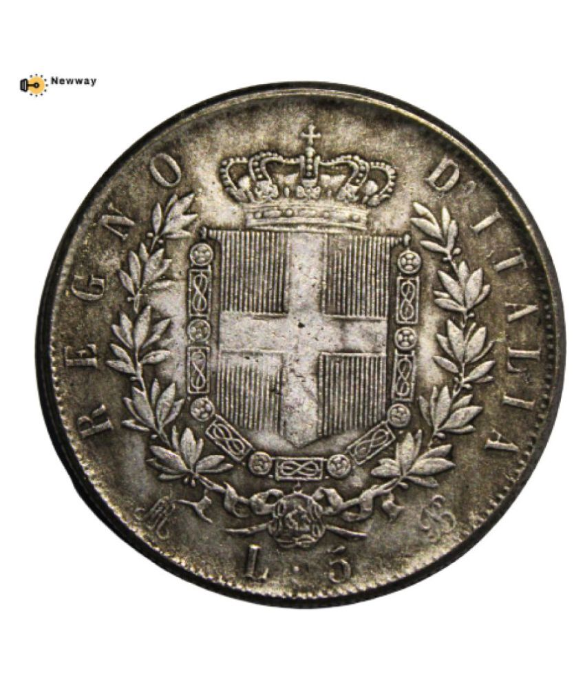     			5 Lire 1873 - Kingdom of Italy { Vittorio Emanuele II } Extremely Rare Issue Coin