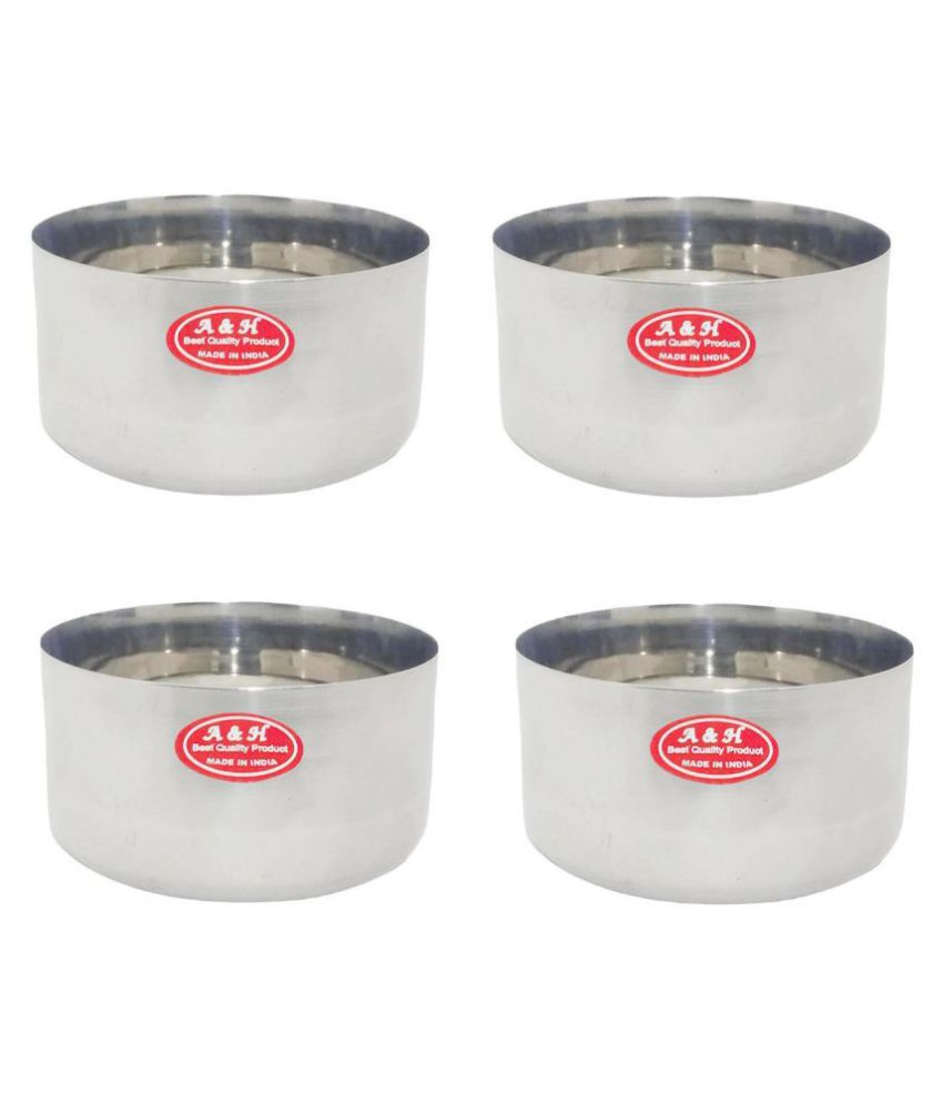     			A & H ENTERPRISES 4 Pcs Stainless Steel Cereal Bowl 180 mL