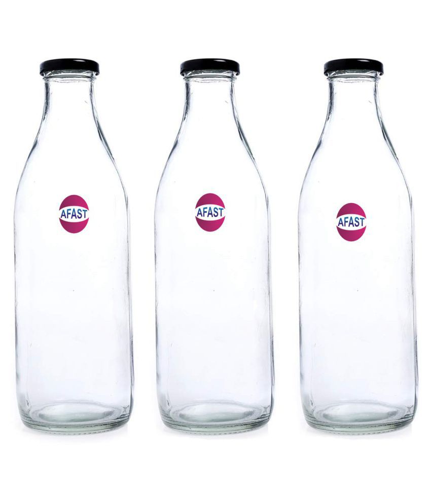     			Somil Glass Storage Bottle, Transparent, Pack Of 3, 300 ml