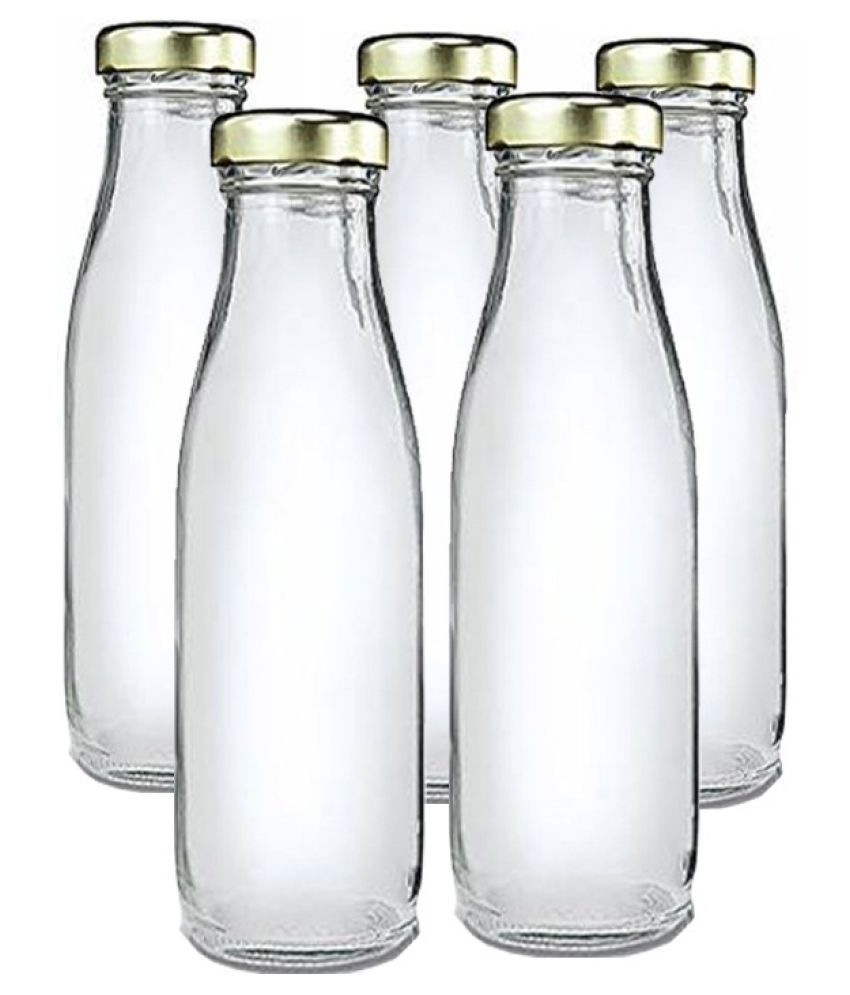     			Somil Glass Storage Bottle, Transparent, Pack Of 5, 300 ml
