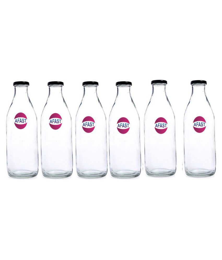     			Somil Glass Storage Bottle, Transparent, Pack Of 6, 300 ml