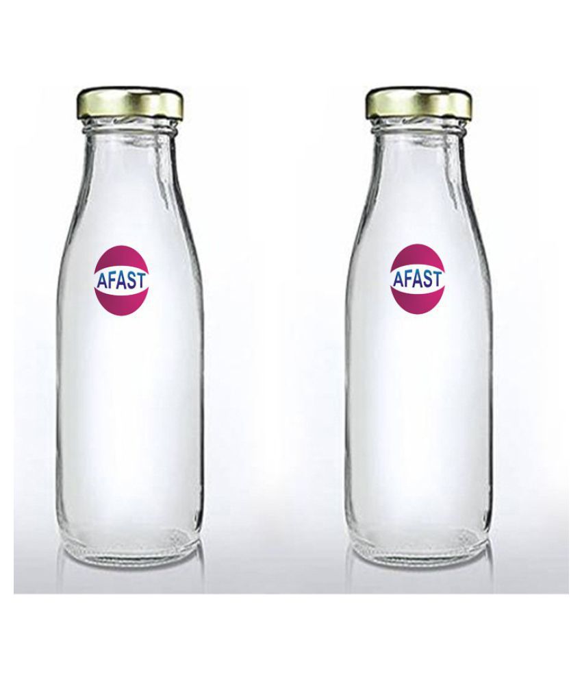     			Somil Glass Storage Bottle, Transparent, Pack Of 2, 300 ml