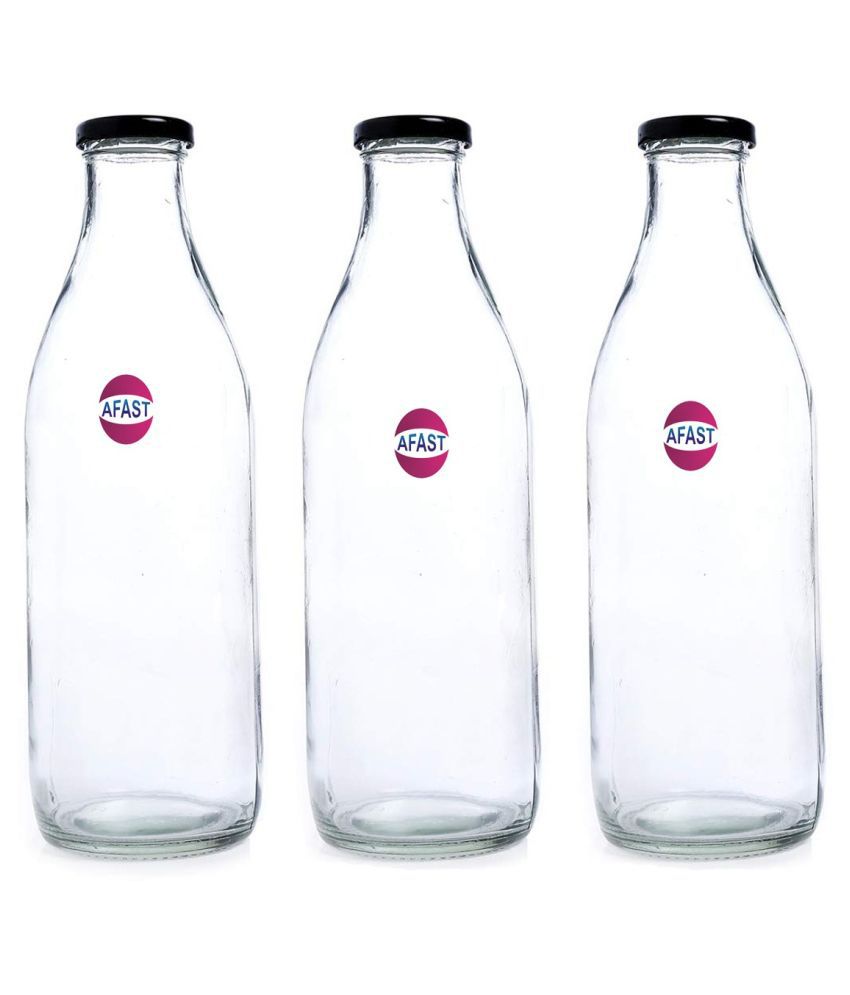     			Somil Glass Storage Bottle, Transparent, Pack Of 3, 500 ml