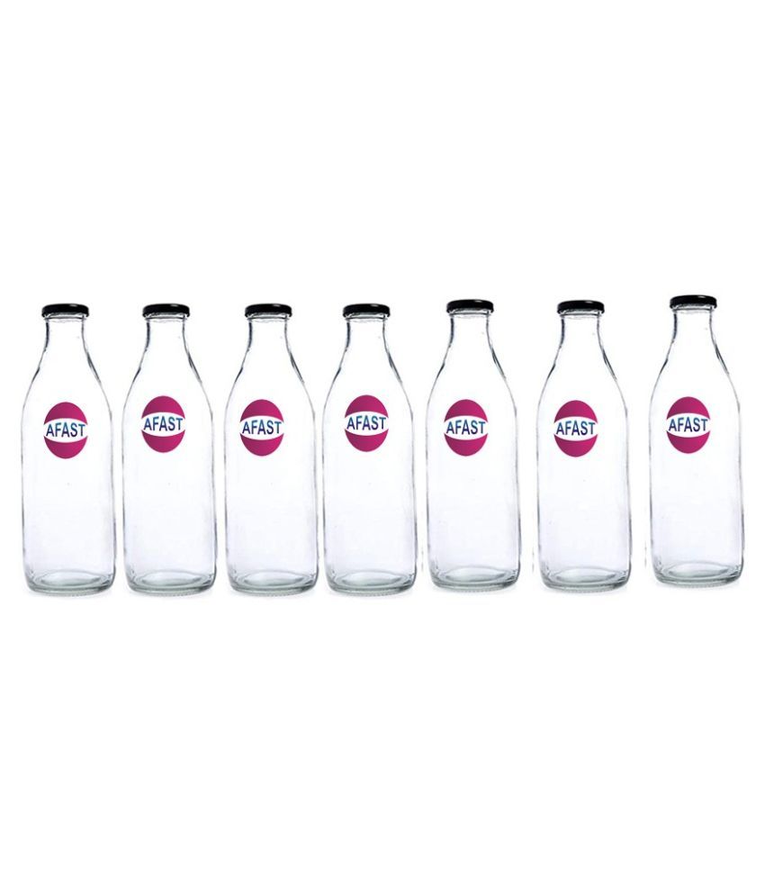     			Somil Glass Storage Bottle, Transparent, Pack Of 7, 500 ml