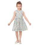 K&U Cotton Blend A-line For Girls ( Pack of 1 , Blue )