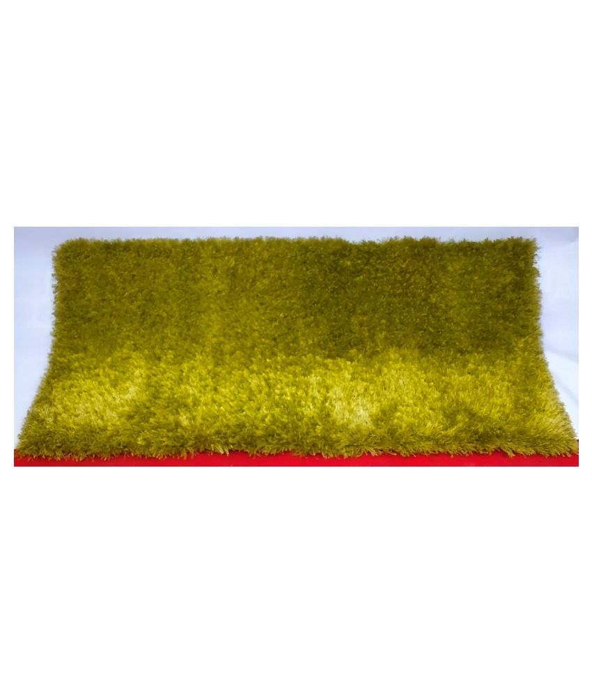 PLAPS Green Polyester Carpet Stripes 3x5 Ft Buy PLAPS Green Polyester