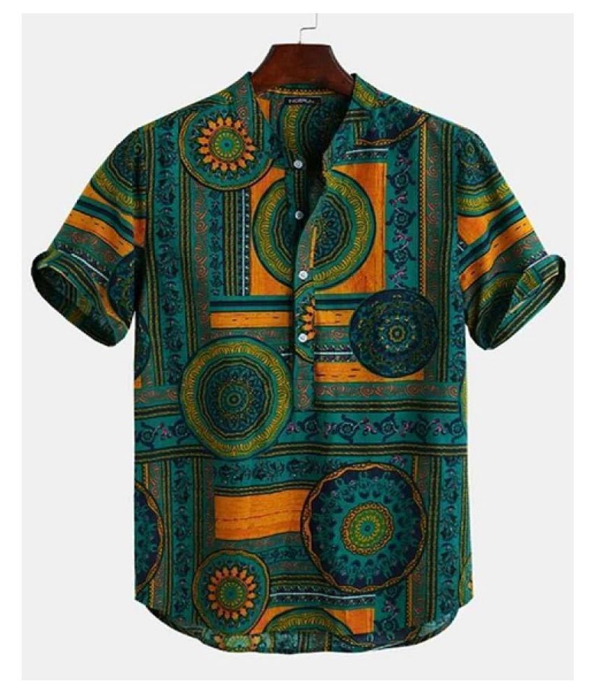 Shahi Green 100 Percent Cotton Unstitched Shirt pc