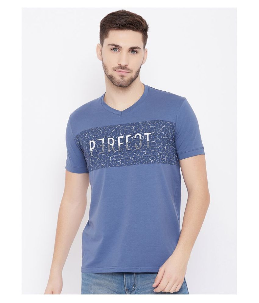     			Duke Cotton Blend Blue Printed T-Shirt