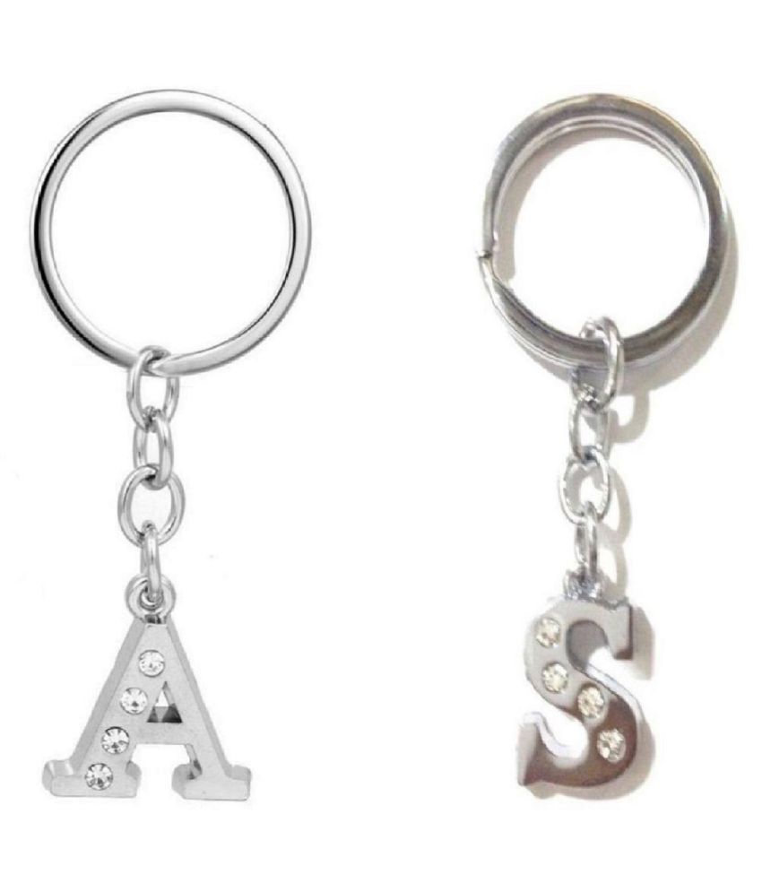     			Americ Style Combo offer of Alphabet ''A & S'' Metal Keychains (Pack of 2)