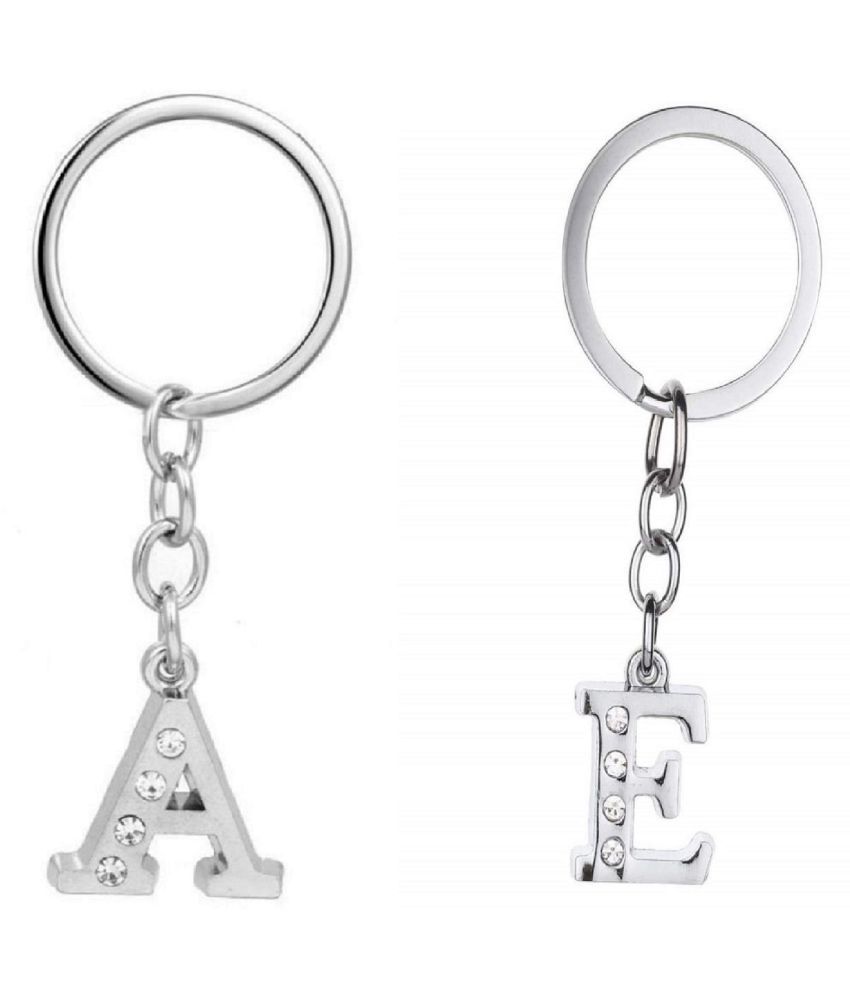     			Americ Style Combo offer of Alphabet ''A & E'' Metal Keychains (Pack of 2)