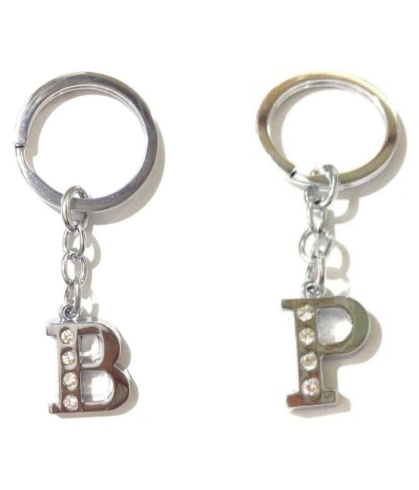     			Americ Style Combo offer of Alphabet ''B & P'' Metal Keychains (Pack of 2)