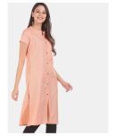 Karigari - Orange Cotton Women's Front Slit Kurti