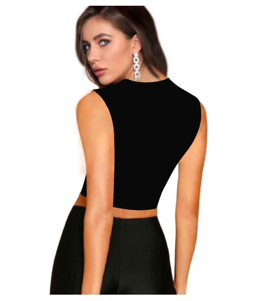     			Dream Beauty Fashion - Black Polyester Women's Crop Top ( Pack of 1 )