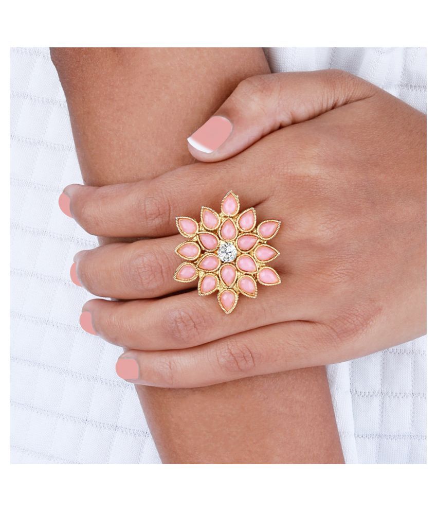     			Fancy  Adjustable Floral Designe Finger Ring For Women And Girl