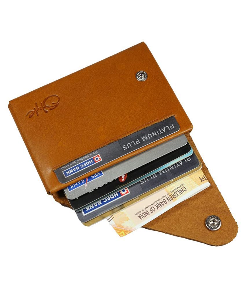Style 98 Genuine Leather Tan Card Holder||Credit Card Holder |Debit Card holder|||ATM...