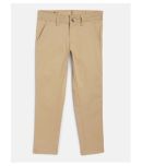 Urbano Juniors Boy's Beige Slim Fit Solid Chino Trouser Stretch