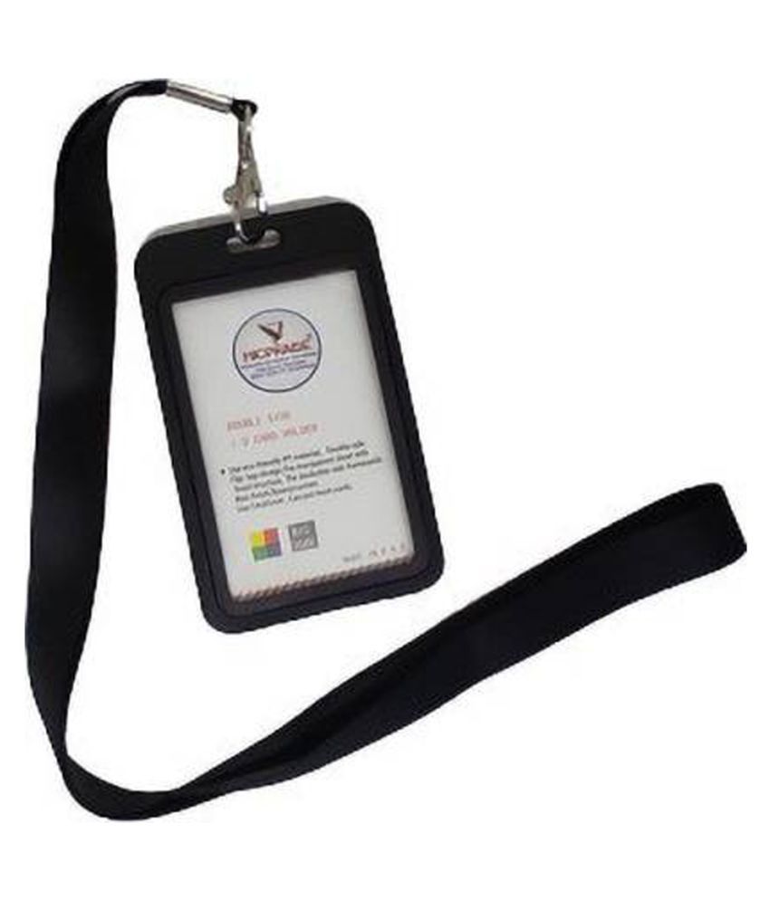     			Black silk Lanyard with Plastic Card holder