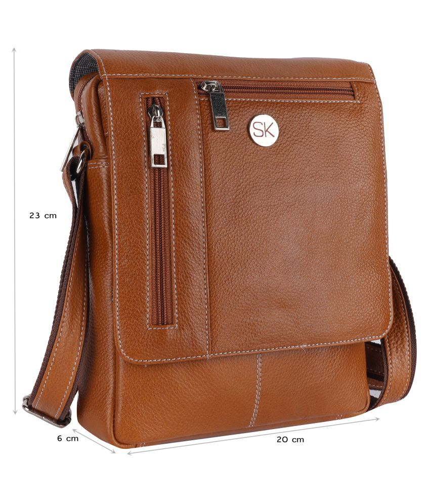 SK SK-A87_ZEBRA Gold Leather Office Bag