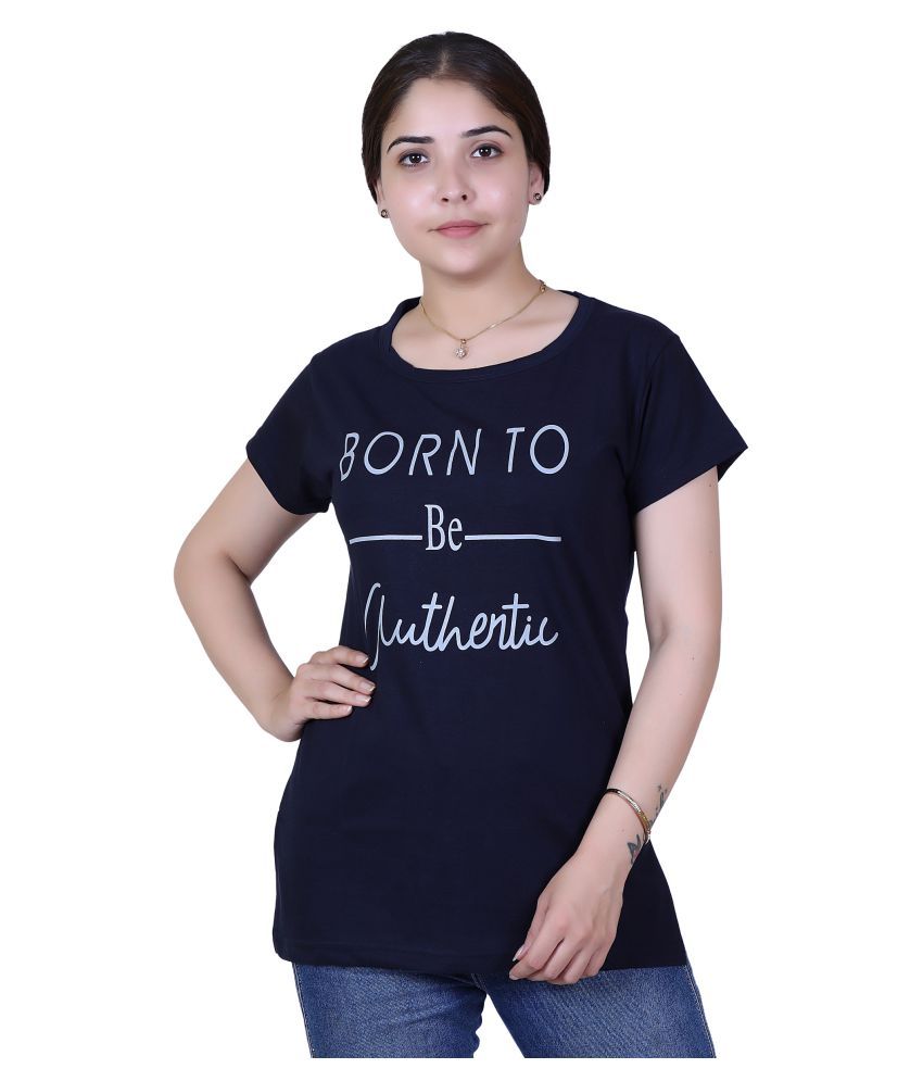     			Varenyam Cotton Regular Tops - Navy Single