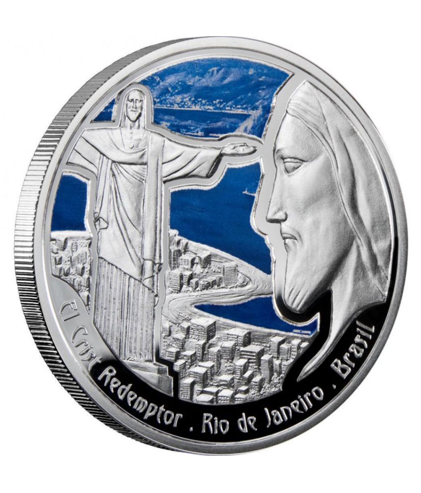     			10 Diners - (Christ the Redeemer)  Wonders of the world, Les Meravelles Del Mon (Andorra) Non-Circulated Extremely Rare Silverplated Coin