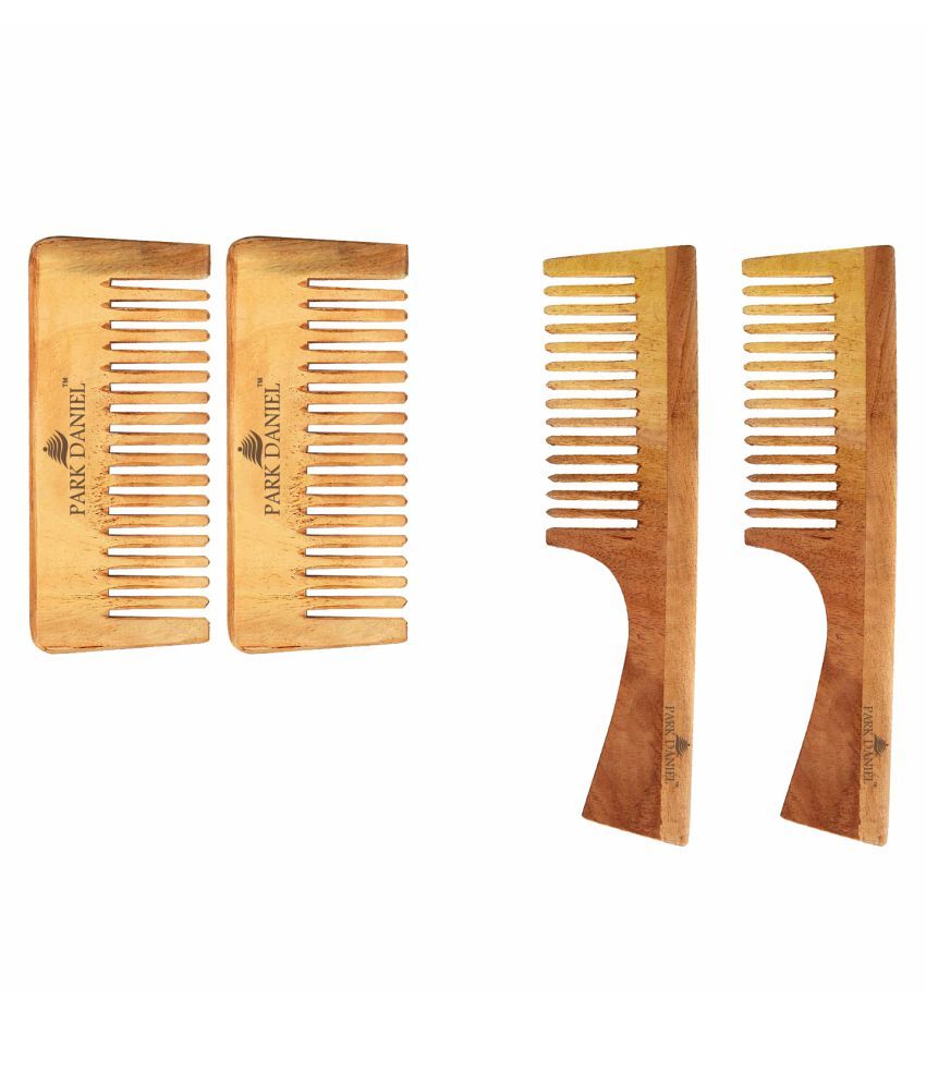     			Park Daniel  Neem Wooden & Handle Comb Fine Tooth Rattail Comb Pack of 4