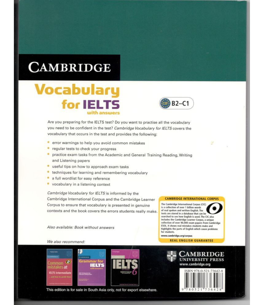 Cambridge Vocabulary For IELTS With Answers With CD: Buy Cambridge ...