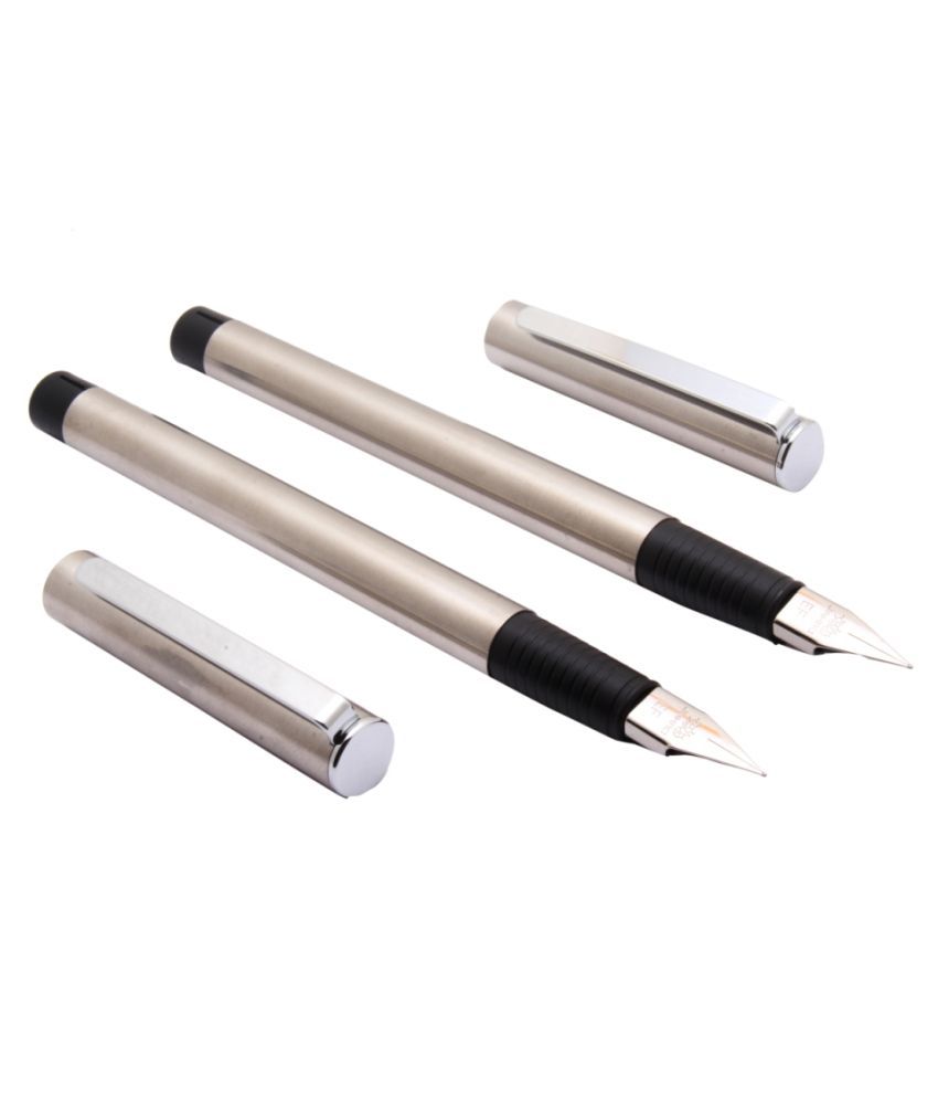     			Set Of 2 - Jinhao 35 Steel Body Fountain Pen Fine Nib & Converter