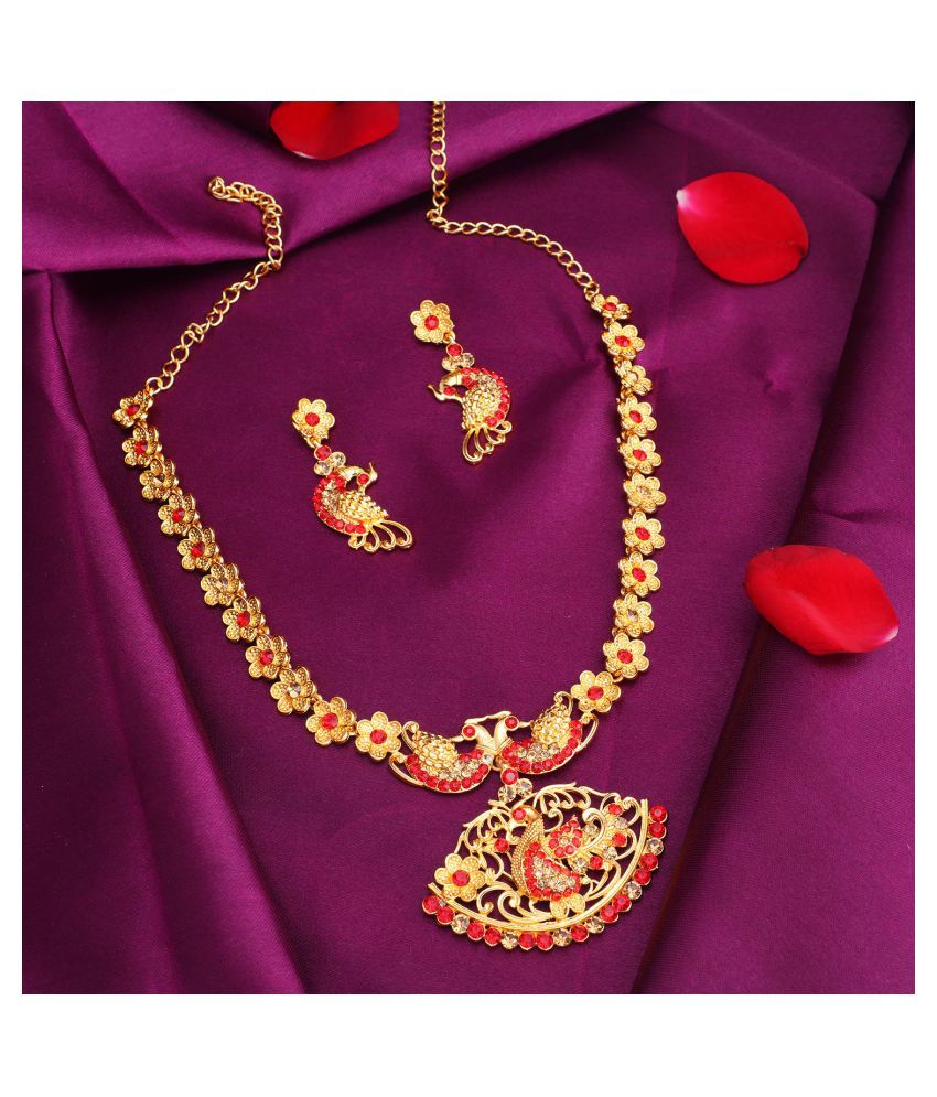     			Sukkhi Alloy Red Traditional Necklaces Set Collar